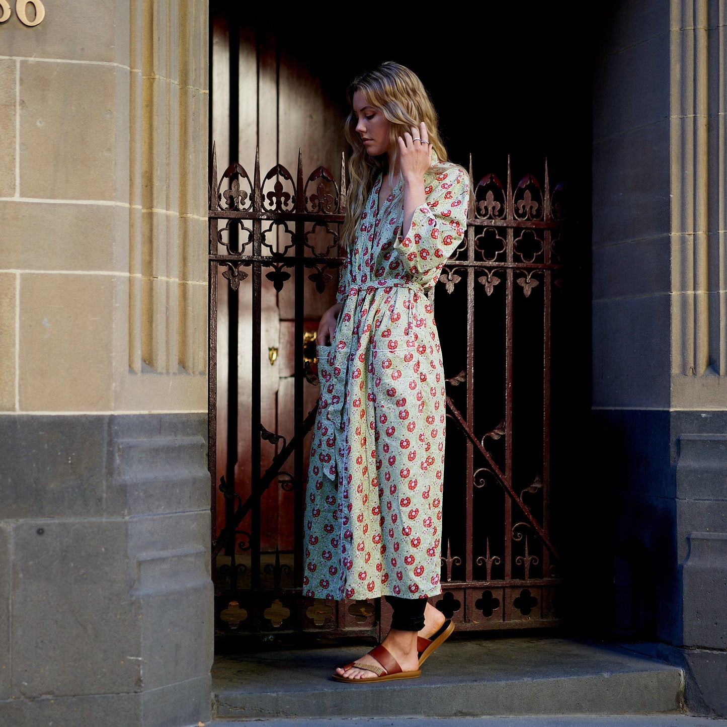 Dreamy Days 100% Cotton Kimono Robe – Frida Kahlo-Inspired, Bird of Paradise Hand-Screen Printed Kimono, Bathrobe, Kaftan, Cardigan, Oversized Top, Lightweight Lounge Wear