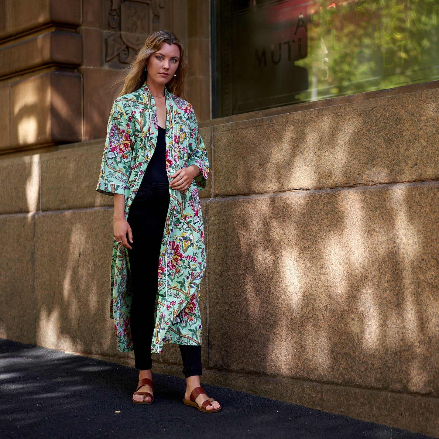Vibrant Gardenia Kimono – 100% Cotton, Hand-Screen Printed, Lightweight & Versatile