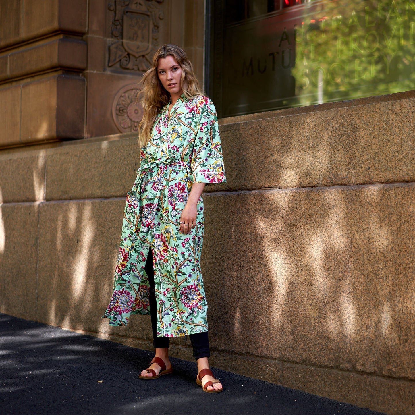 Vibrant Gardenia Kimono – 100% Cotton, Hand-Screen Printed, Lightweight & Versatile