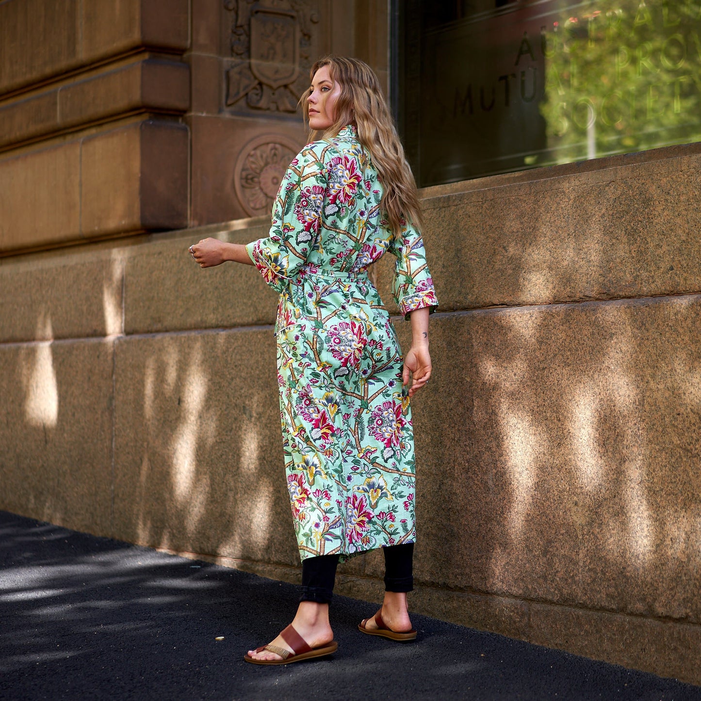 Vibrant Gardenia Kimono – 100% Cotton, Hand-Screen Printed, Lightweight & Versatile