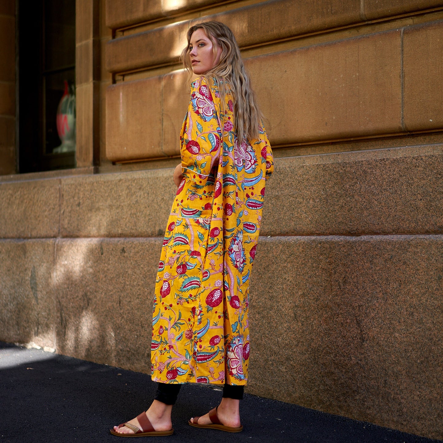 Frida’s Jungle Blooms Kimono – 100% Cotton, Hand-Screen Printed, Lightweight & Versatile