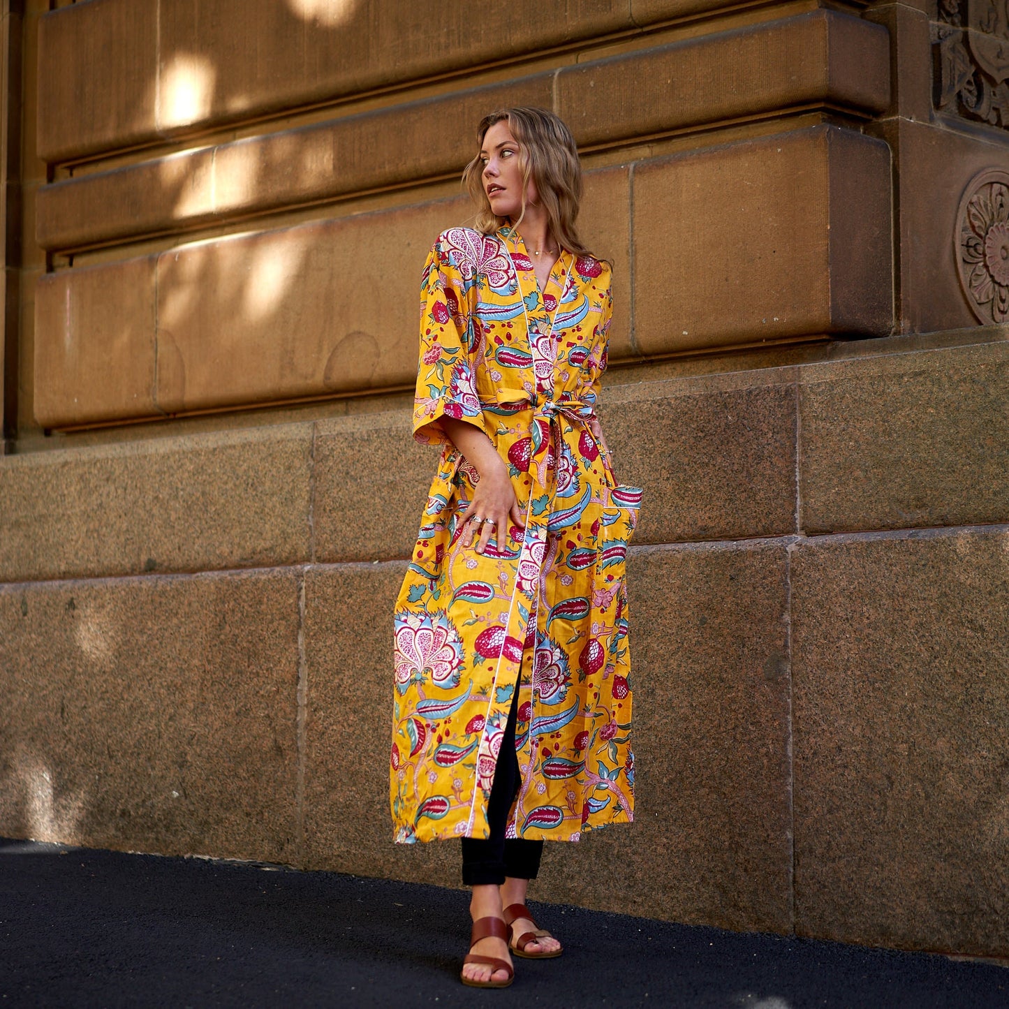Frida’s Jungle Blooms Kimono – 100% Cotton, Hand-Screen Printed, Lightweight & Versatile