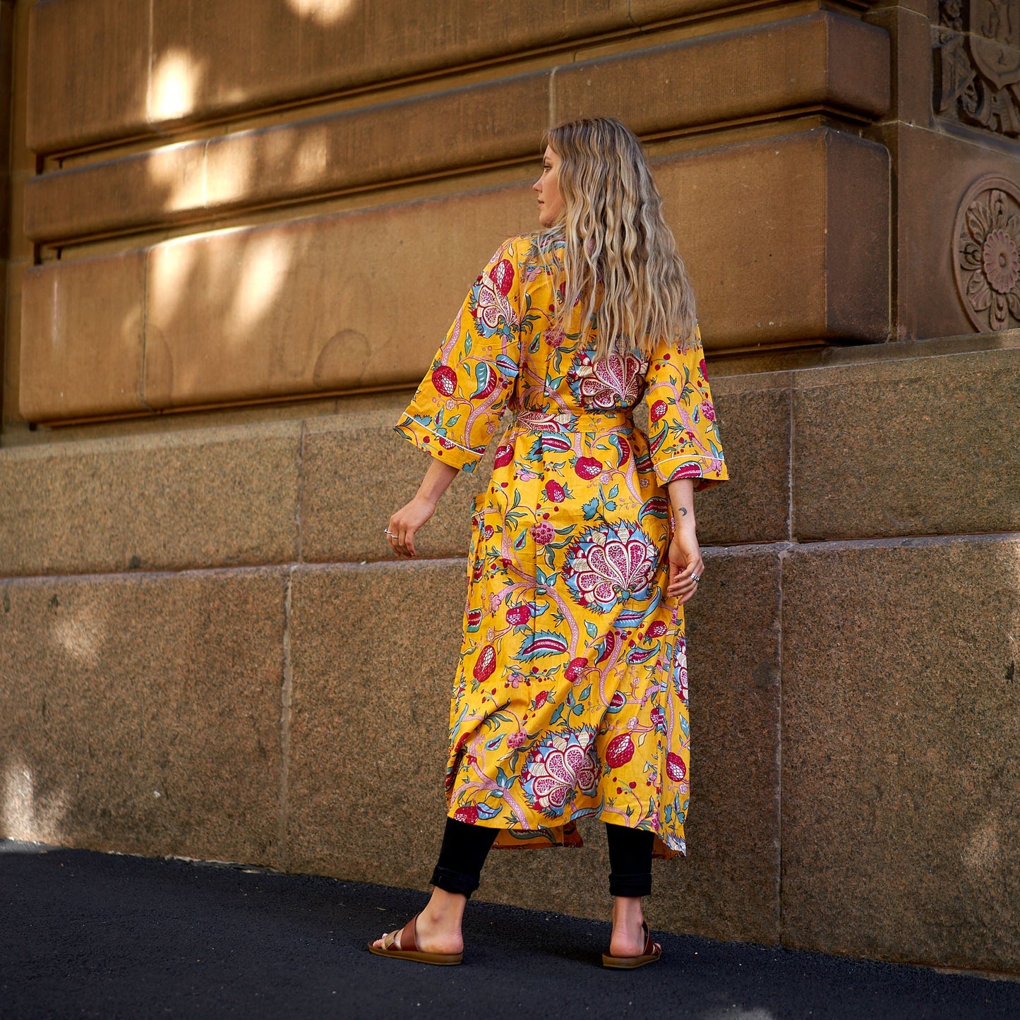 Frida’s Jungle Blooms Kimono – 100% Cotton, Hand-Screen Printed, Lightweight & Versatile