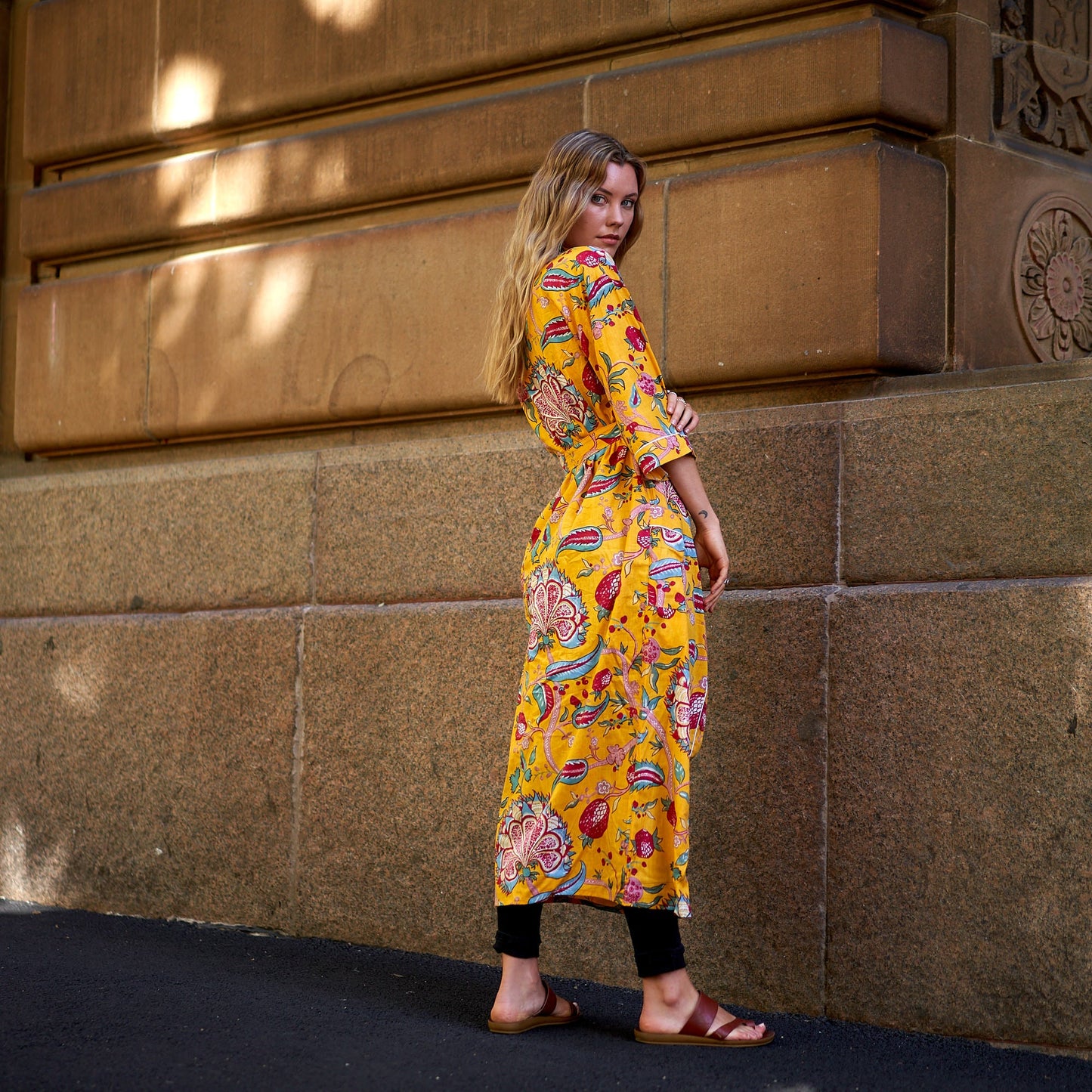 Frida’s Jungle Blooms Kimono – 100% Cotton, Hand-Screen Printed, Lightweight & Versatile