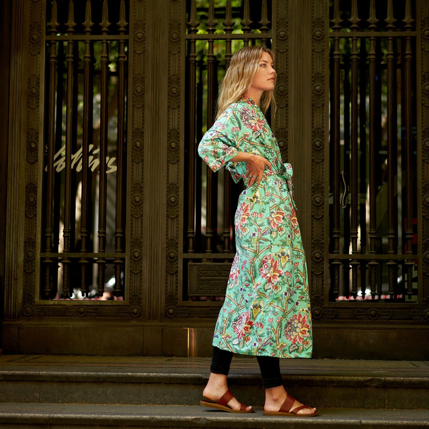 Island Vibes Kimono Robe – 100% Cotton, Hand-Screen Printed, Lightweight & Versatile