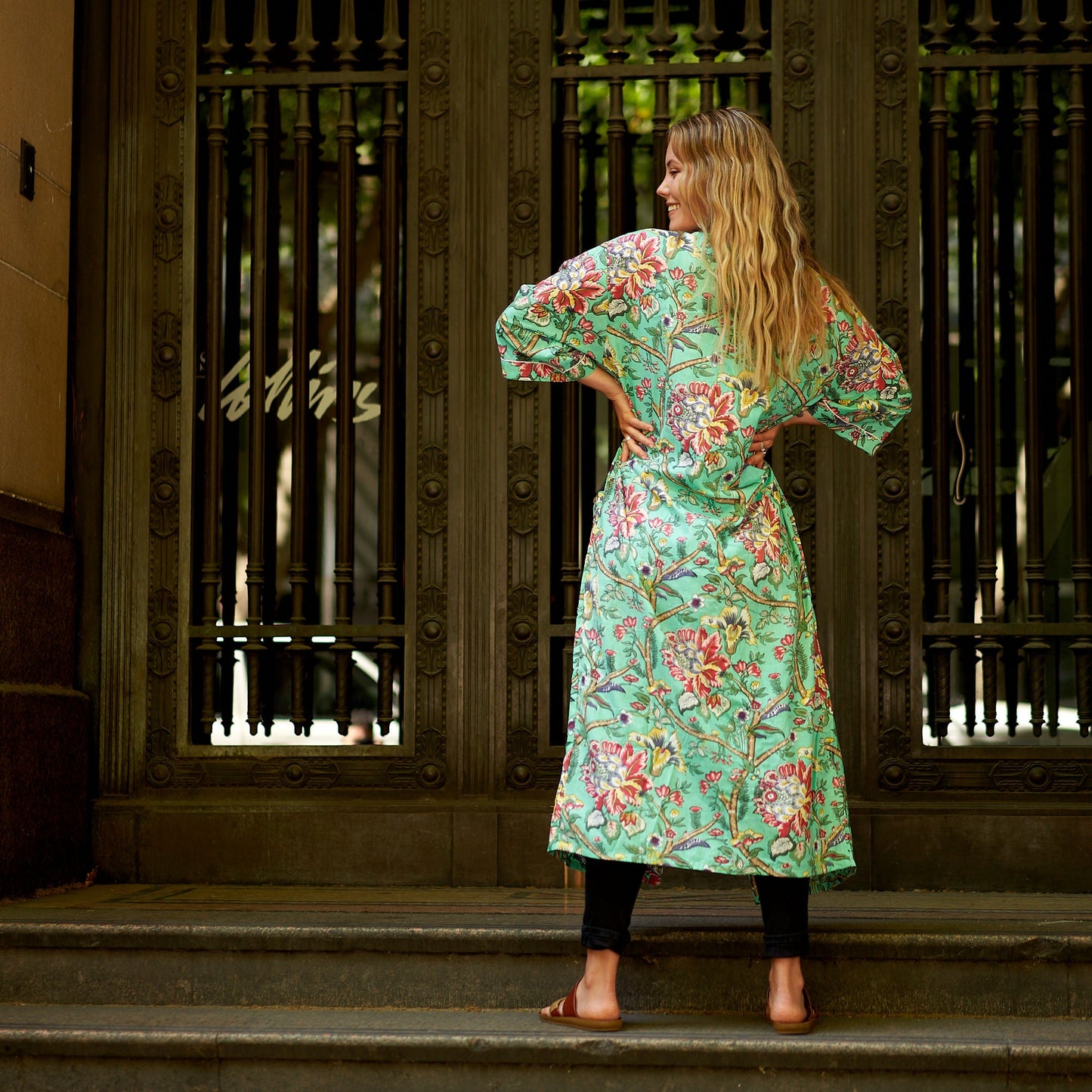 Island Vibes Kimono Robe – 100% Cotton, Hand-Screen Printed, Lightweight & Versatile