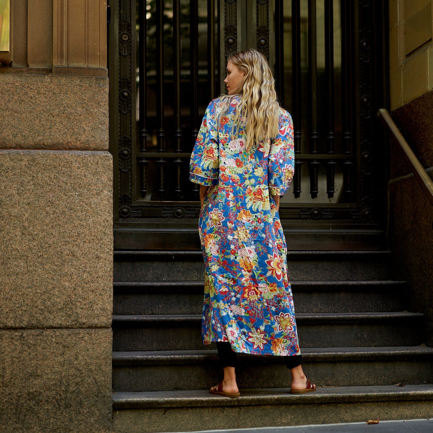 Lazy Sundays Kimono Robe – 100% Cotton, Frida Kahlo-Inspired, Hand-Screen Printed, Lightweight & Versatile