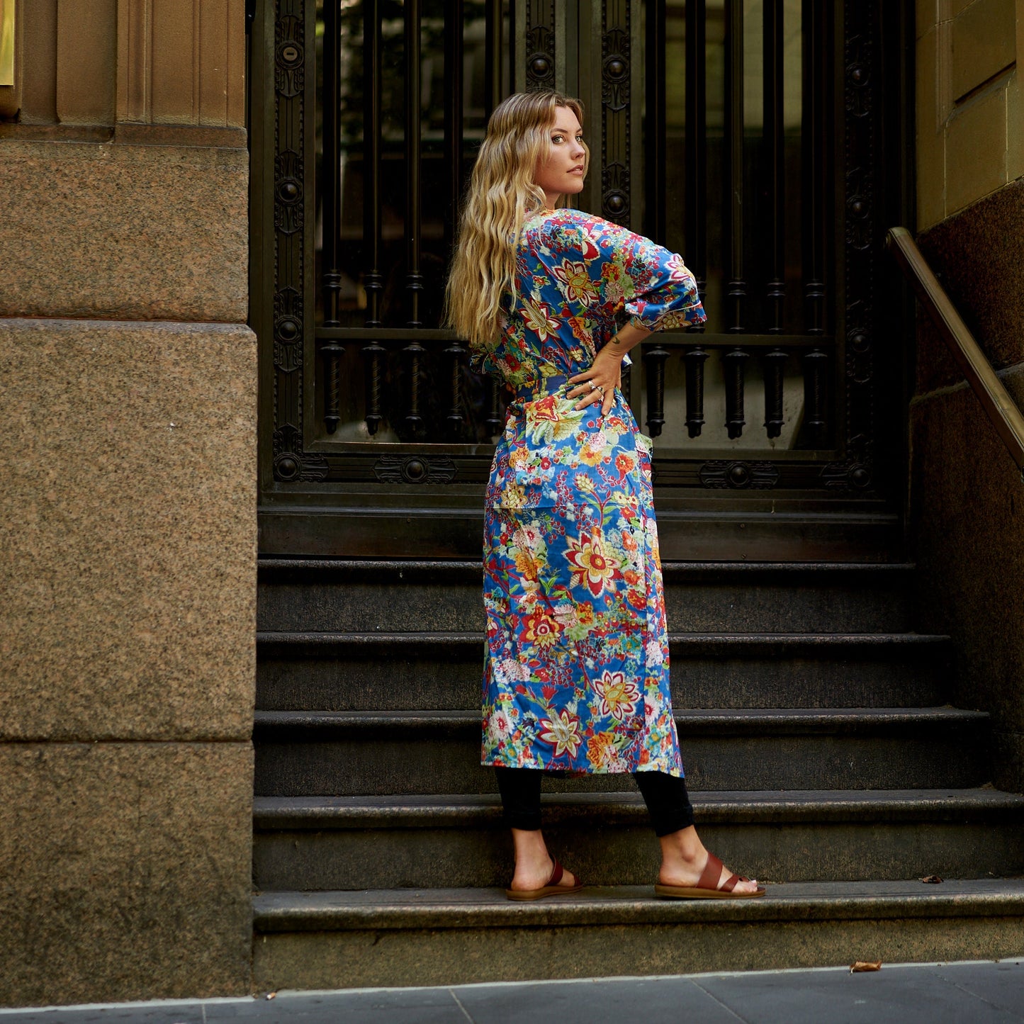 Lazy Sundays Kimono Robe – 100% Cotton, Frida Kahlo-Inspired, Hand-Screen Printed, Lightweight & Versatile