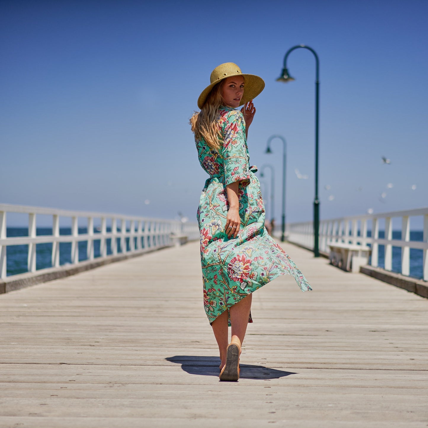 Weekend Escapades Kimono Robe – Frida Kahlo-Inspired, 100% Cotton, Hand-Screen Printed, Lightweight & Versatile