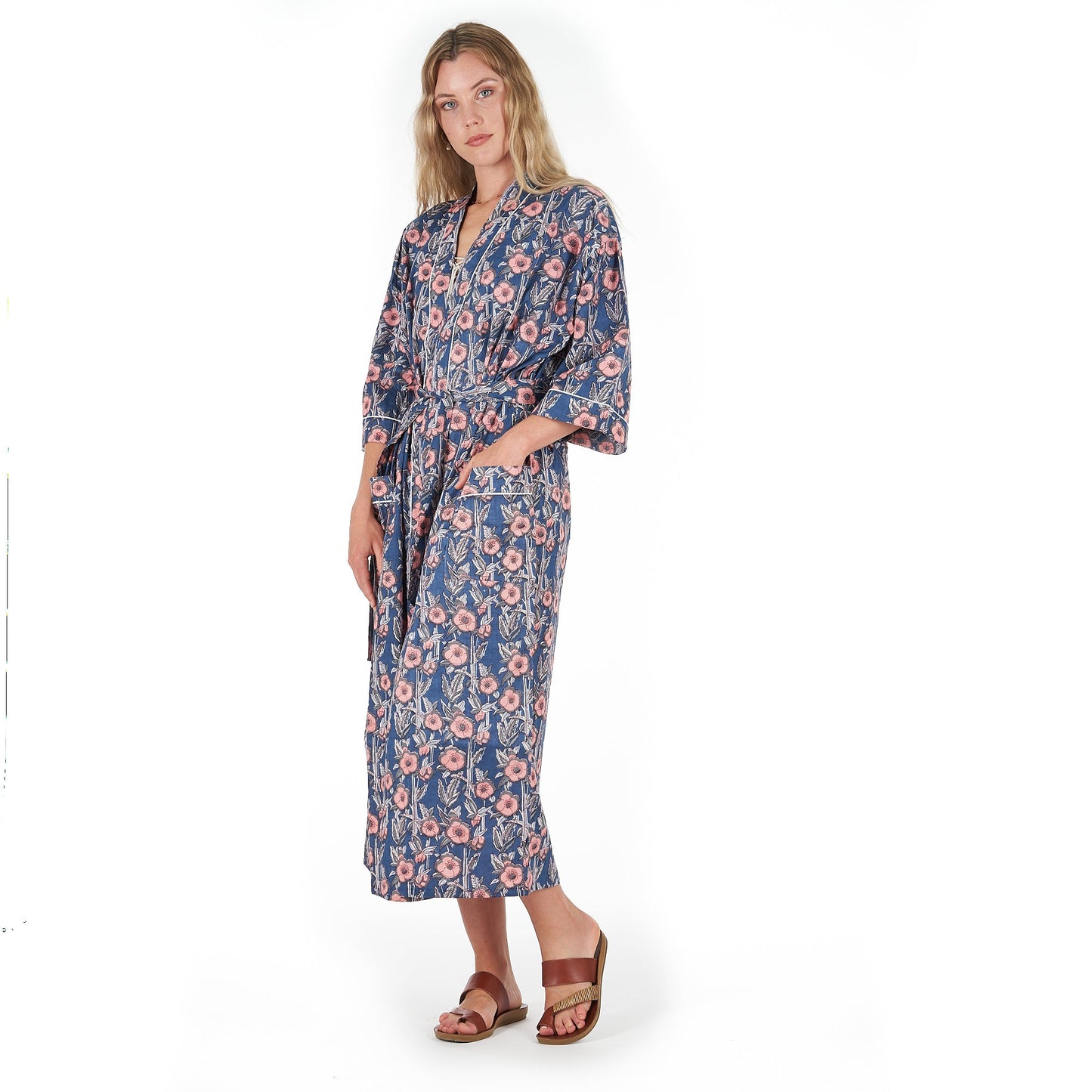 R & R Chic Cotton Kimono – Frida Kahlo-Inspired, Hand-Printed, Lightweight & Versatile