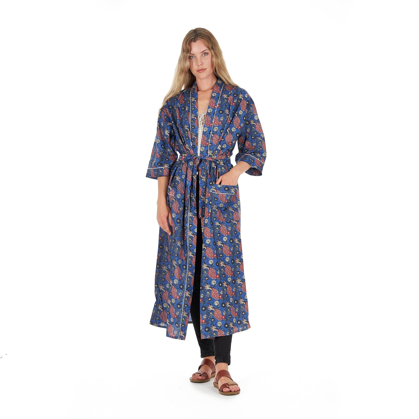 Serene Style Kimono – Frida Kahlo-Inspired, Bird of Paradise Print, Versatile & Lightweight