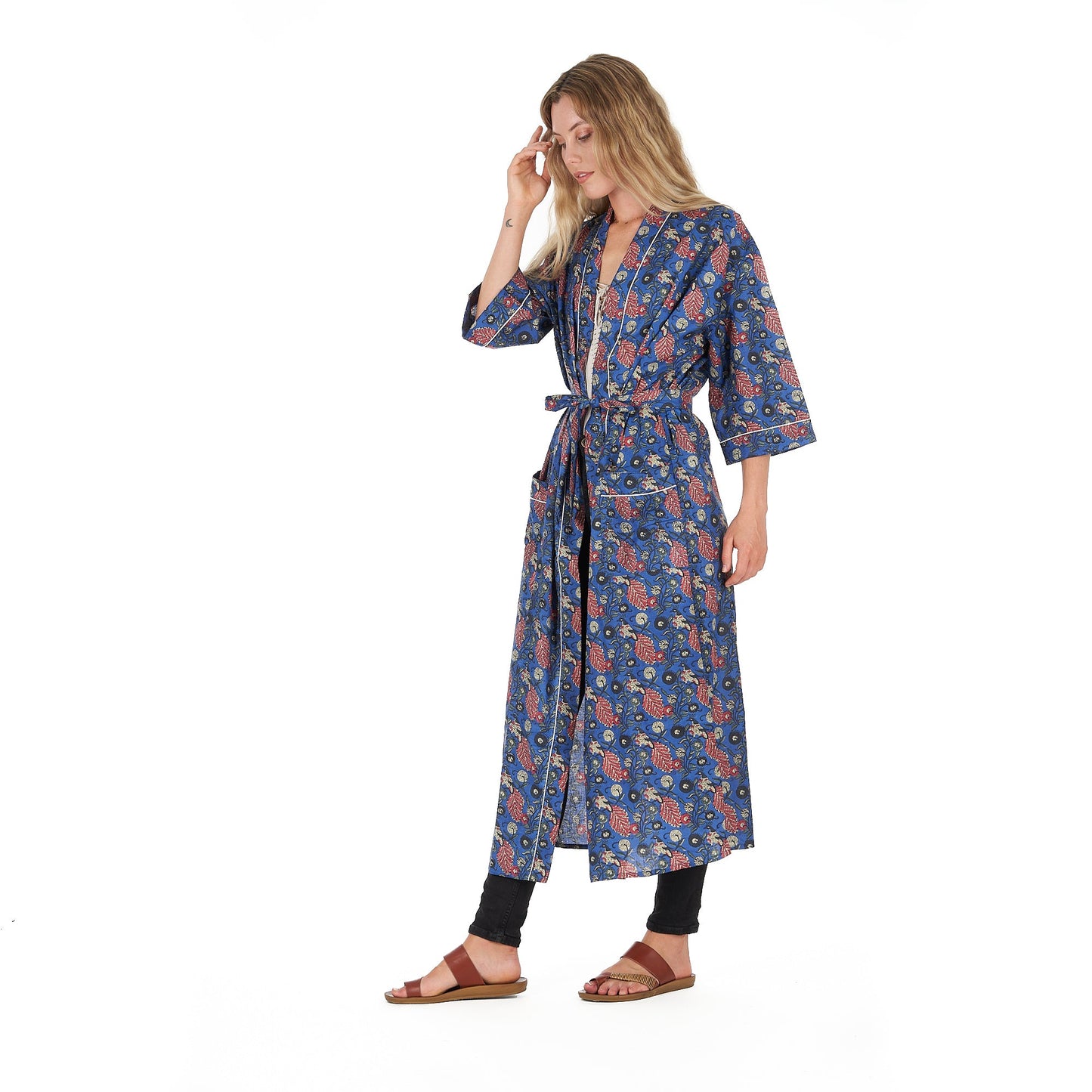 Serene Style Kimono – Frida Kahlo-Inspired, Bird of Paradise Print, Versatile & Lightweight