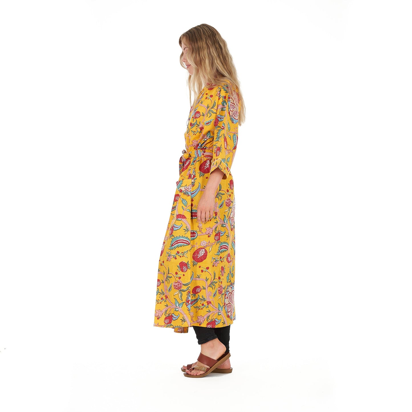 Frida's Vibrant Forest Kimono – Hand-Screen Printed, Bird of Paradise Print, Lightweight & Versatile
