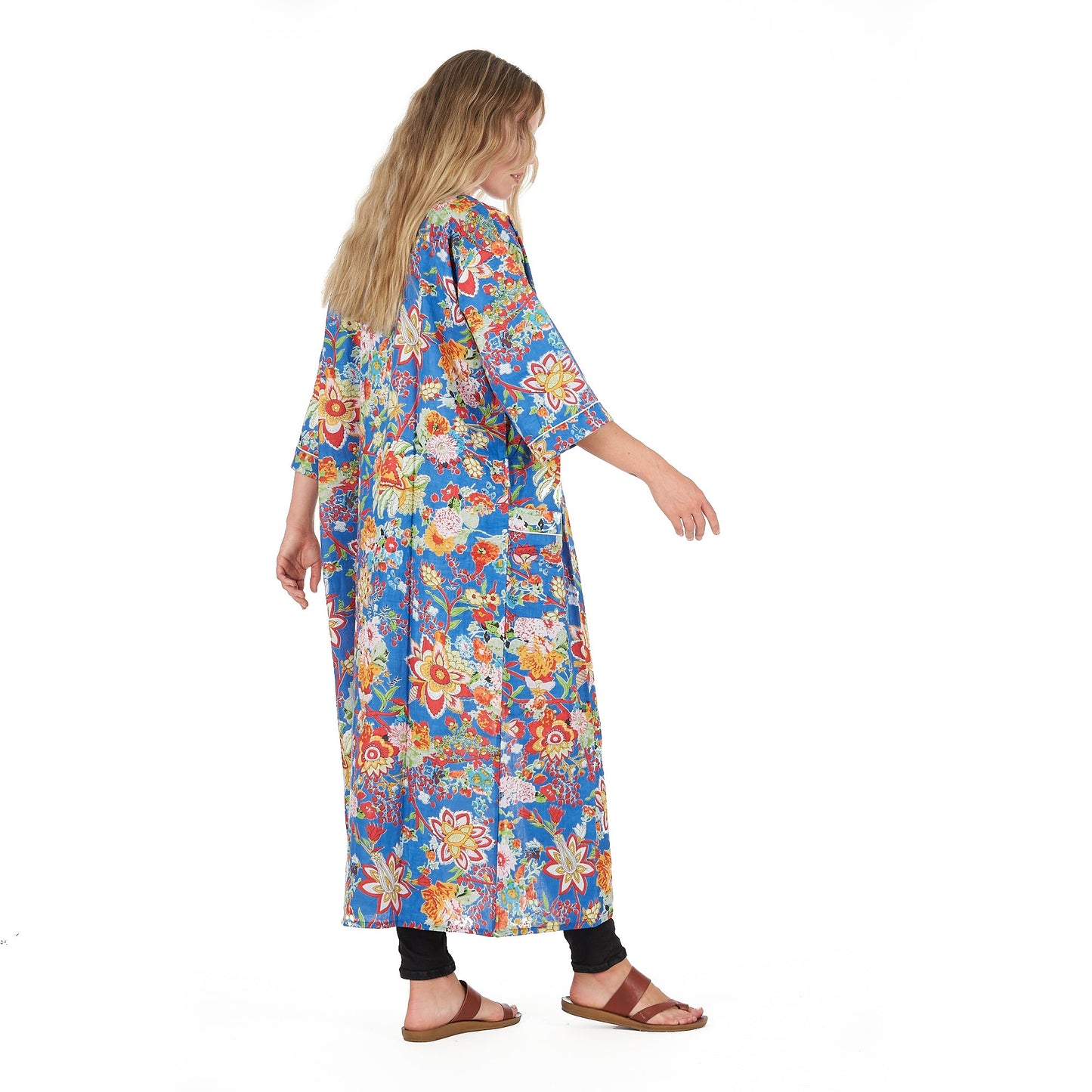 Forever in Blue Kimono Robe – Frida Kahlo Inspired, Cotton, Versatile & Lightweight