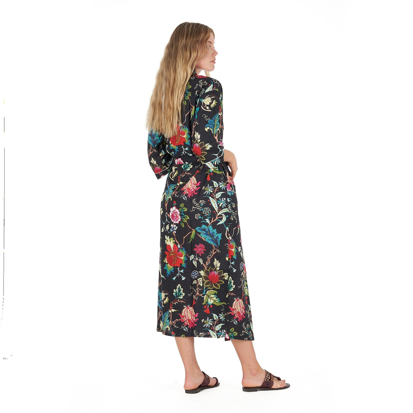 Noir Nights Kimono Robe – Frida Kahlo Inspired, Cotton, Versatile & Lightweight