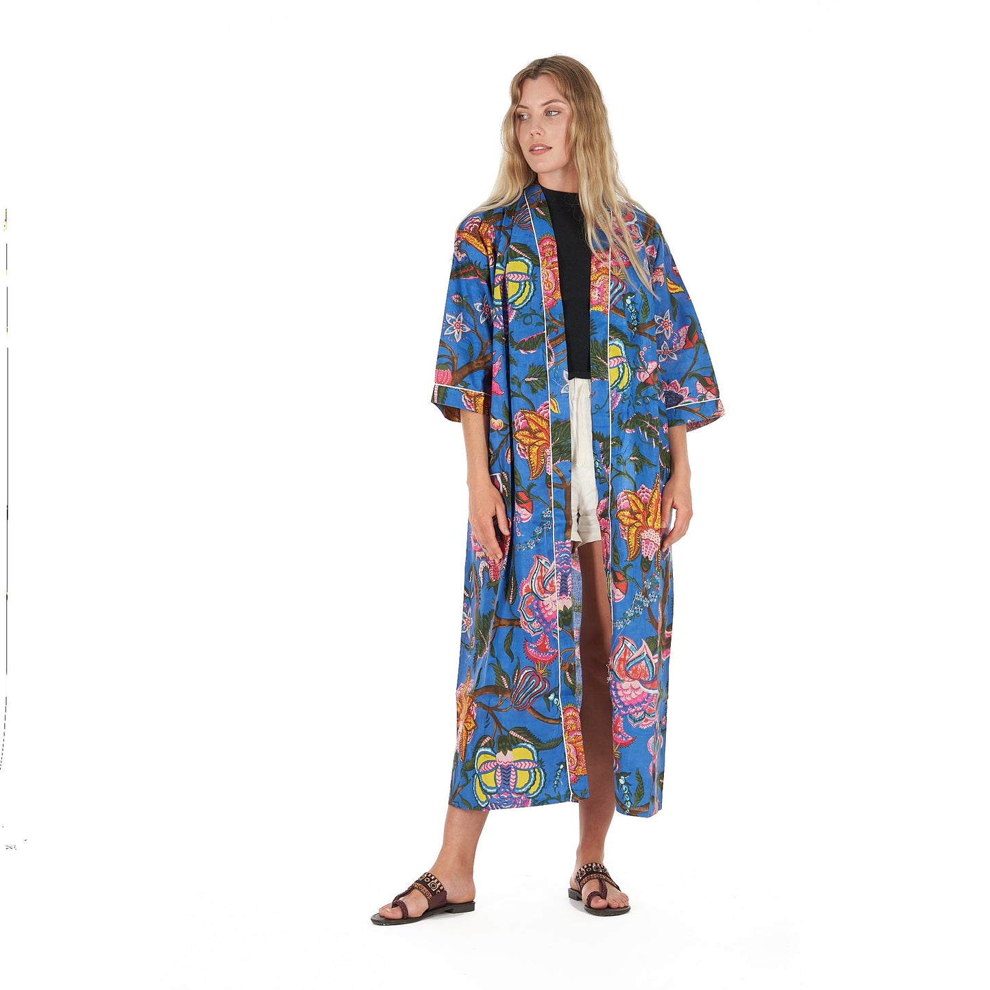 Boldly Beautiful Kimono Robe – Frida Kahlo Inspired, Cotton, Versatile & Lightweight