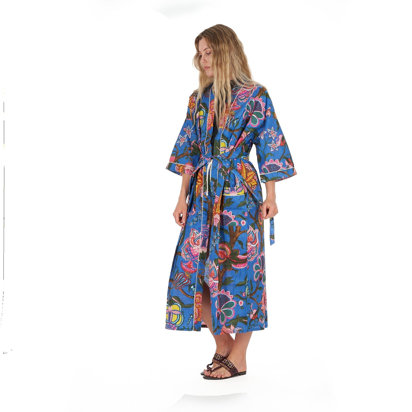 Boldly Beautiful Kimono Robe – Frida Kahlo Inspired, Cotton, Versatile & Lightweight