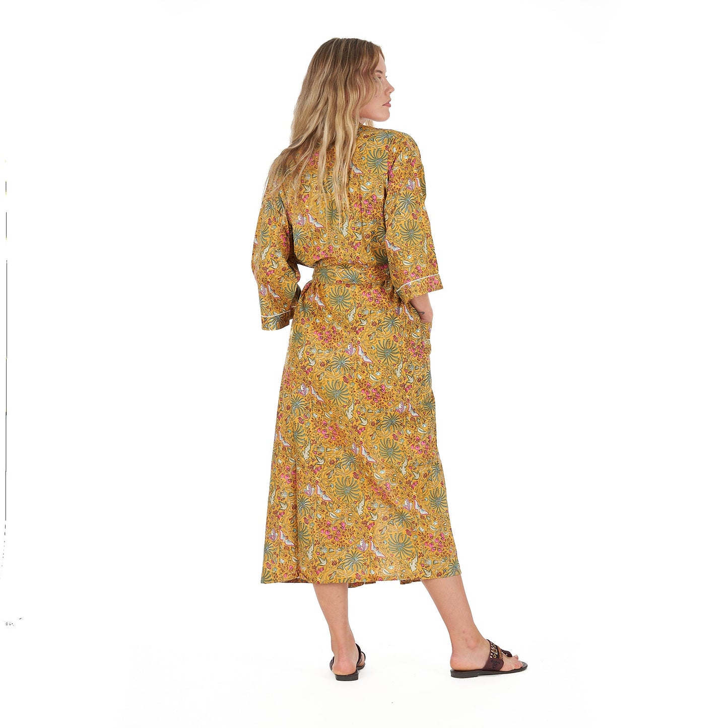 Sunburst Sensations Kimono Robe – Frida Kahlo Inspired, Cotton, Versatile & Lightweight