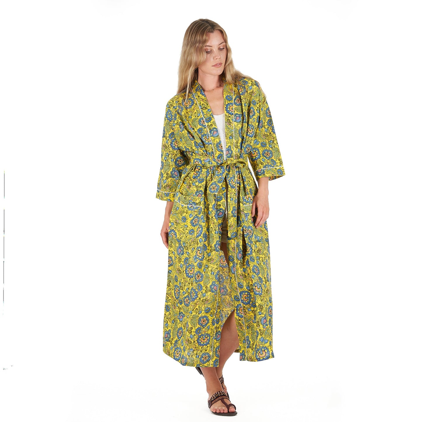 Livin' the Cozy Life Kimono Robe – Frida Kahlo Inspired, Cotton, Versatile & Stylish