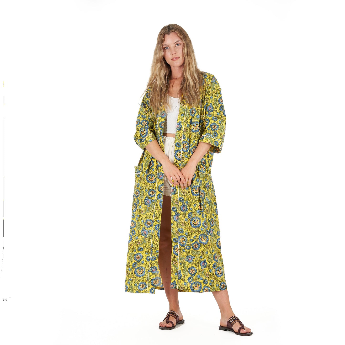 Livin' the Cozy Life Kimono Robe – Frida Kahlo Inspired, Cotton, Versatile & Stylish