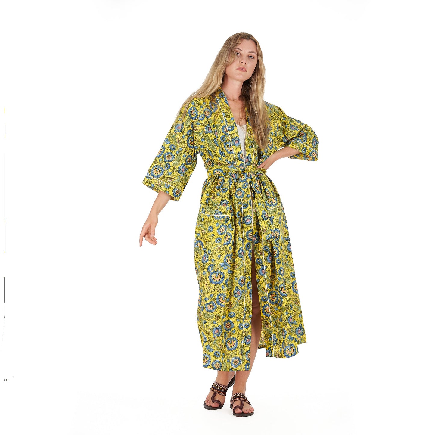 Livin' the Cozy Life Kimono Robe – Frida Kahlo Inspired, Cotton, Versatile & Stylish