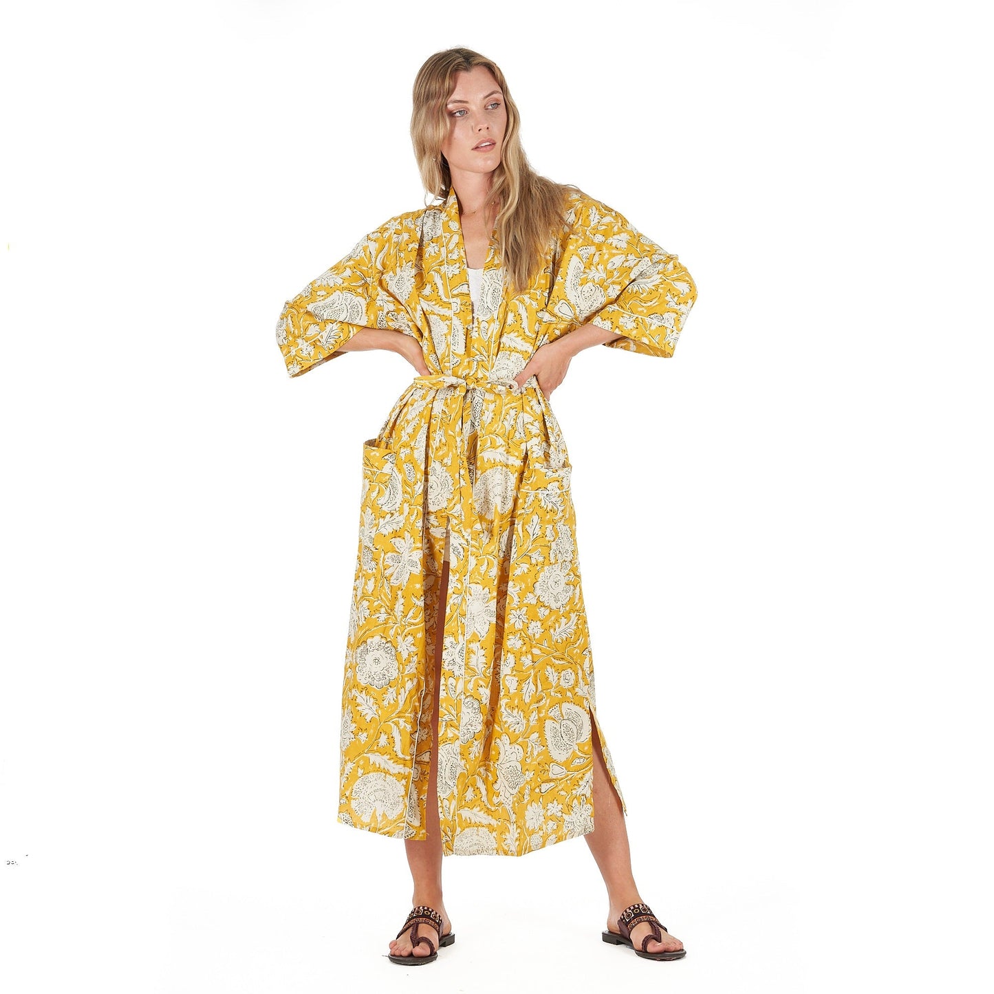 Summer Love Kimono Robe – Hand Screen Printed, Cotton, Versatile