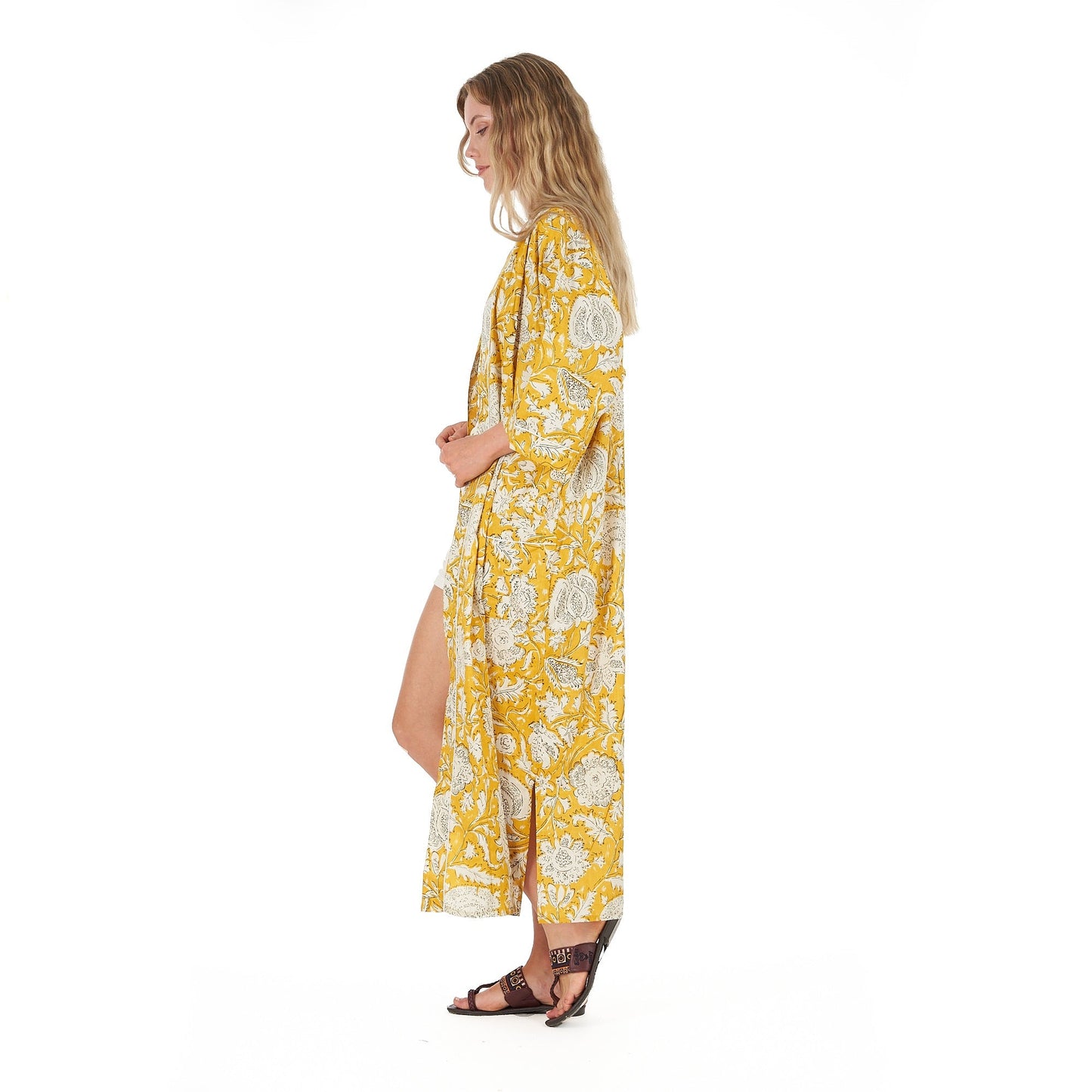 Summer Love Kimono Robe – Hand Screen Printed, Cotton, Versatile