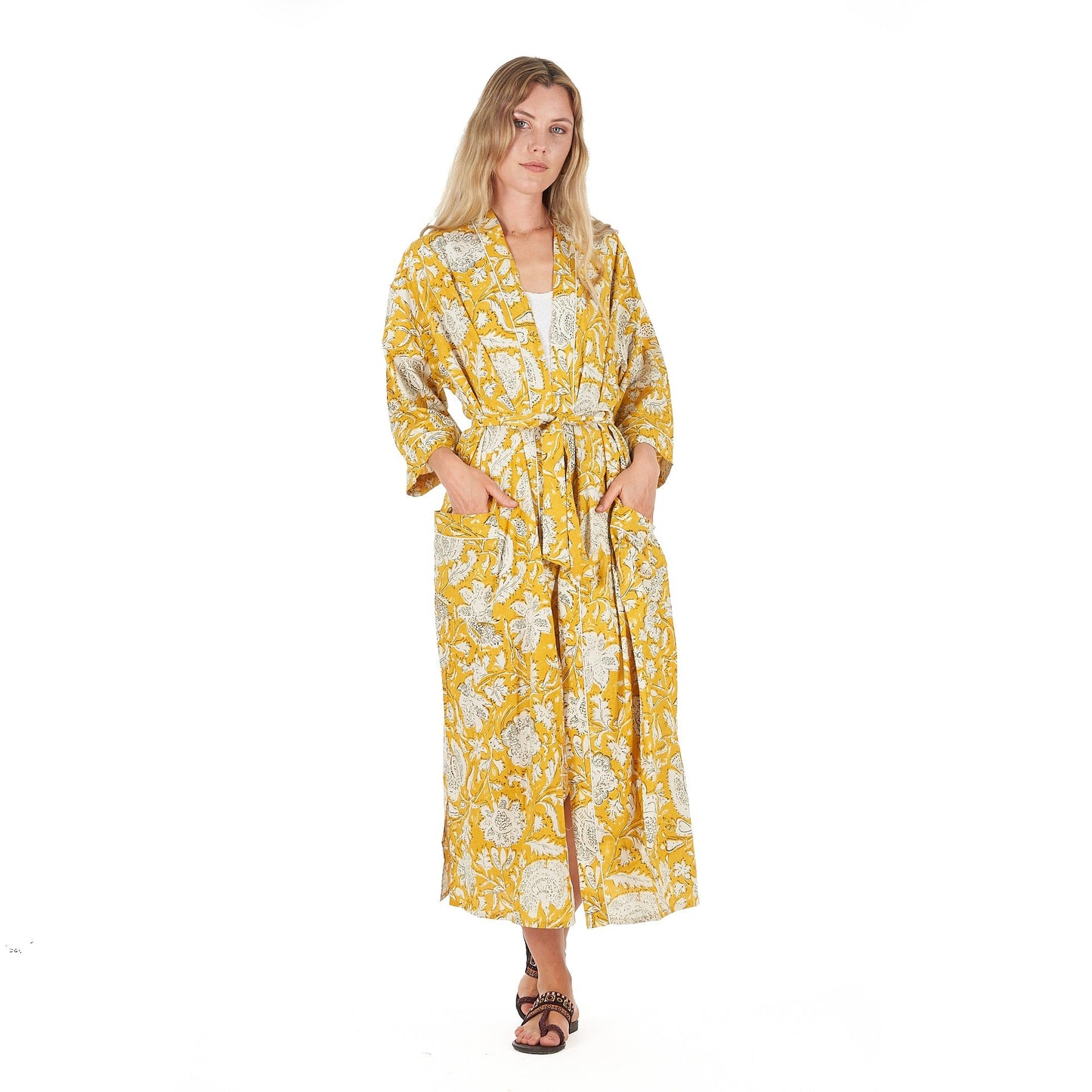 Summer Love Kimono Robe – Hand Screen Printed, Cotton, Versatile