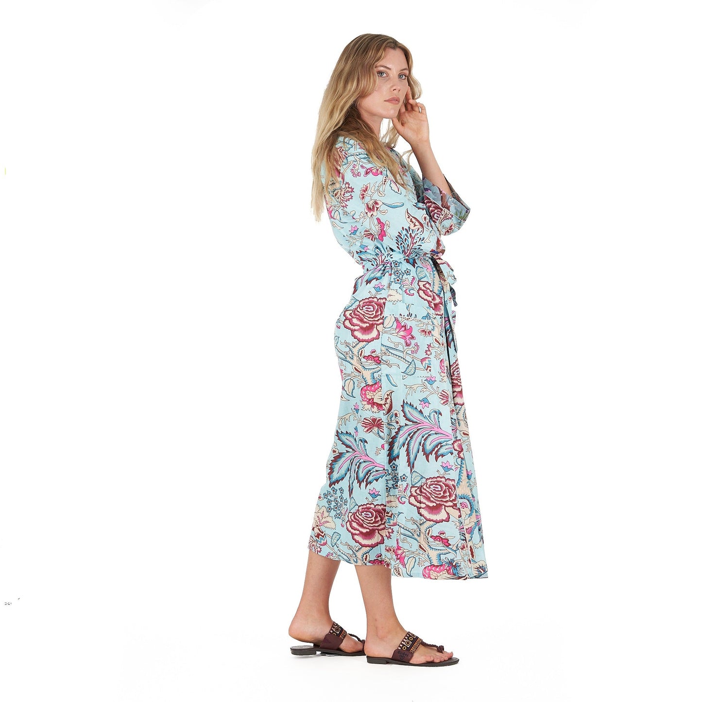 Island Euphoria Cotton Kimono Robe – Frida Kahlo-Inspired, Hand-Printed, Multi-Way Wear