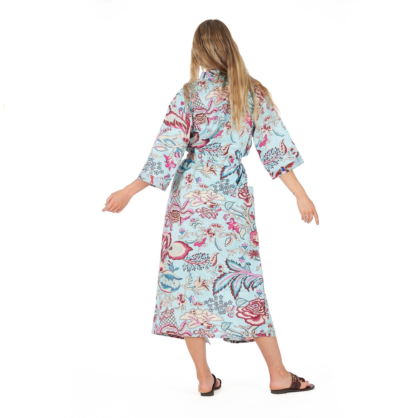 Island Euphoria Cotton Kimono Robe – Frida Kahlo-Inspired, Hand-Printed, Multi-Way Wear