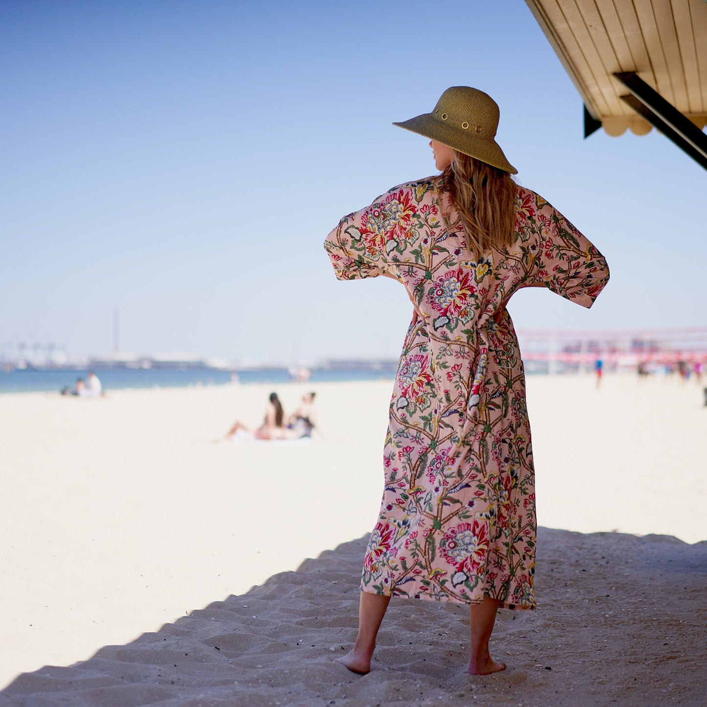 Summer Breeze Cotton Kimono Robe – Frida Kahlo-Inspired, Bird of Paradise Print, Versatile & Stylish
