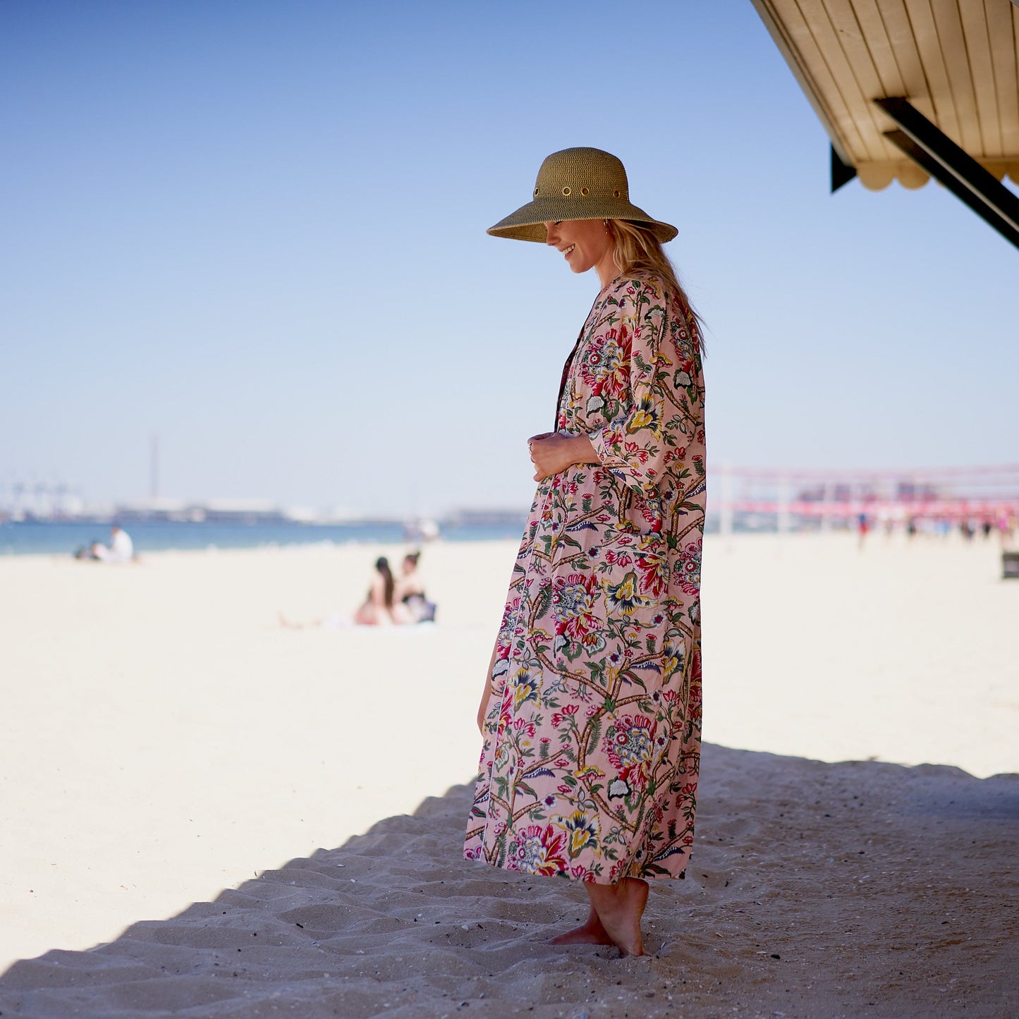 Summer Breeze Cotton Kimono Robe – Frida Kahlo-Inspired, Bird of Paradise Print, Versatile & Stylish