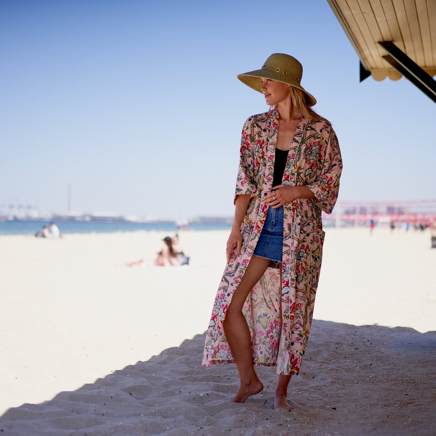 Summer Breeze Cotton Kimono Robe – Frida Kahlo-Inspired, Bird of Paradise Print, Versatile & Stylish