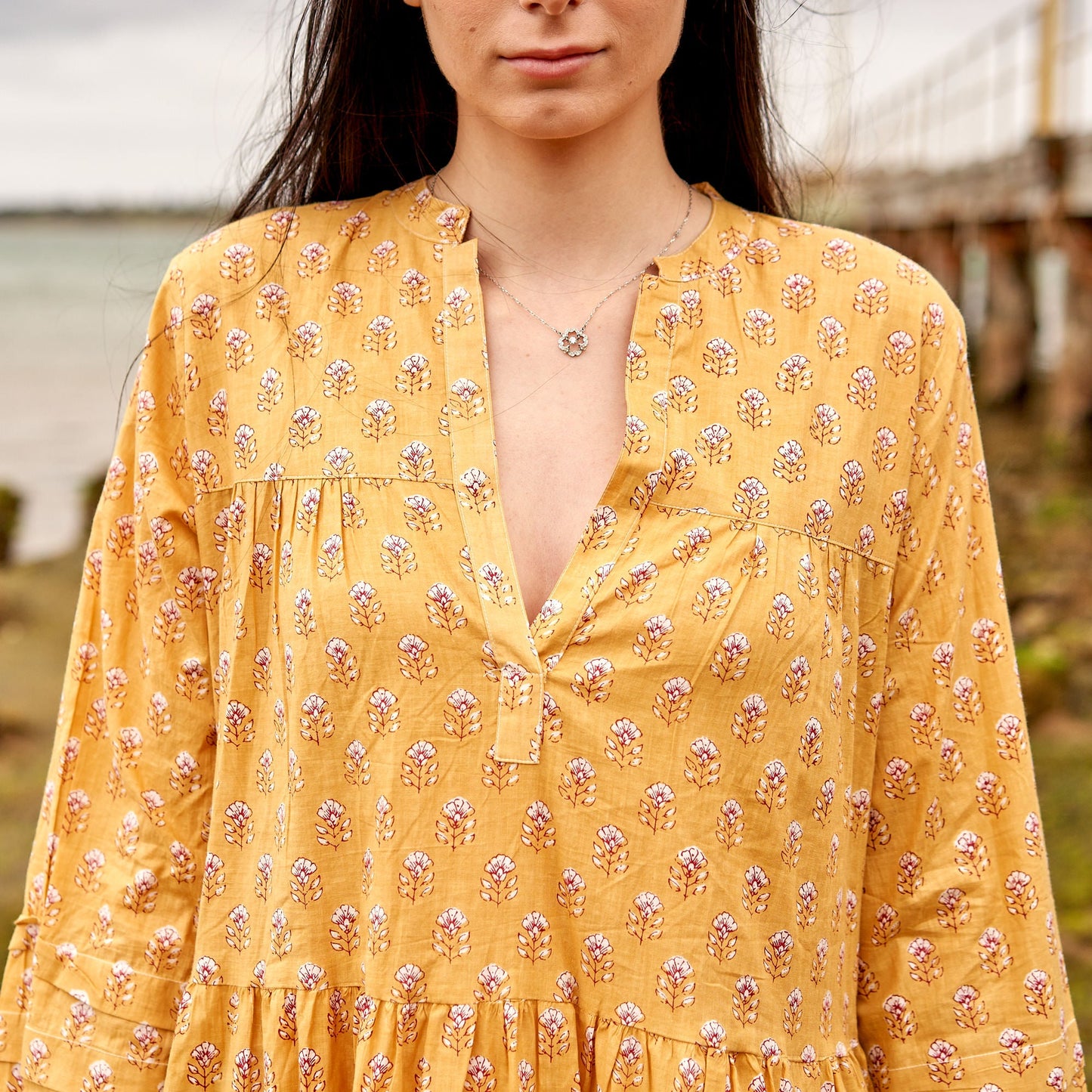 Boho-inspired cotton dress with a soft fit