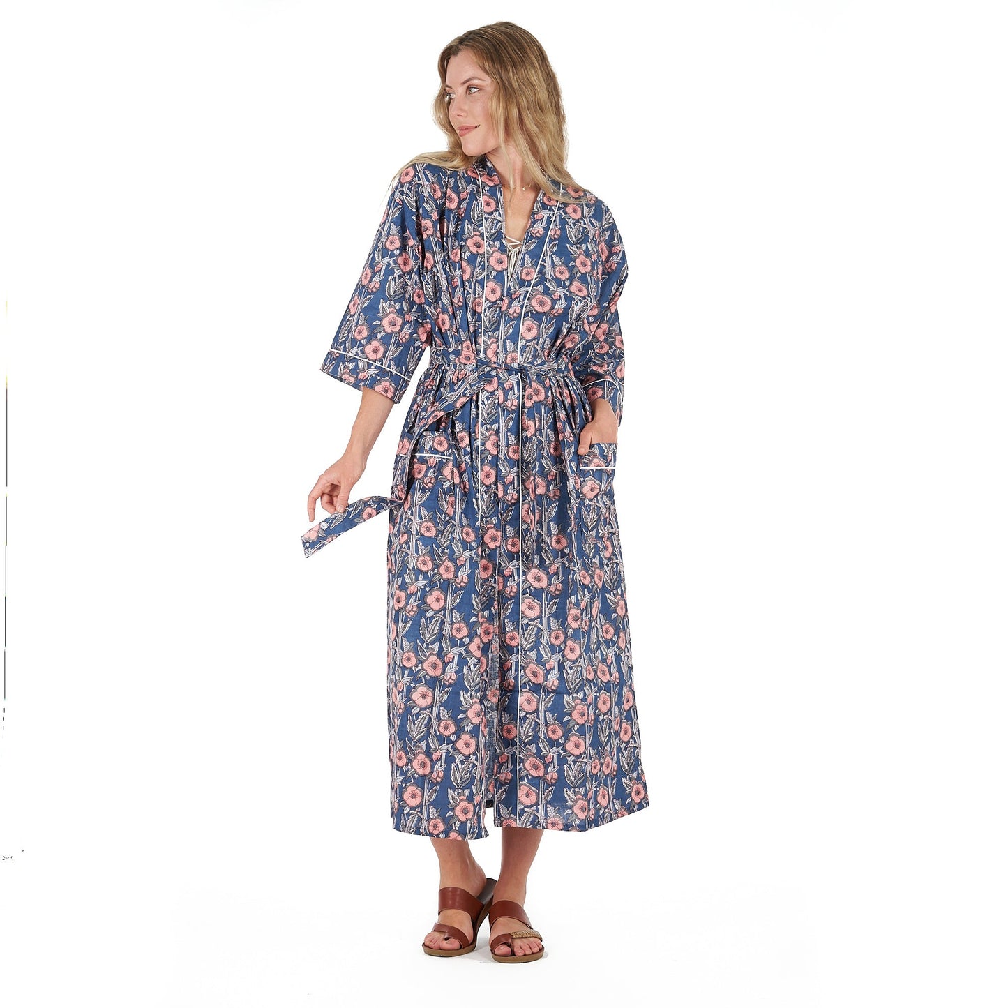 R & R Chic Cotton Kimono – Frida Kahlo-Inspired, Hand-Printed, Lightweight & Versatile