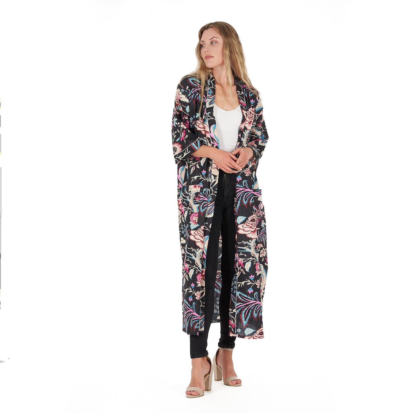 Frida Cotton Kimono Bathrobe - Summer Beach Cardigan