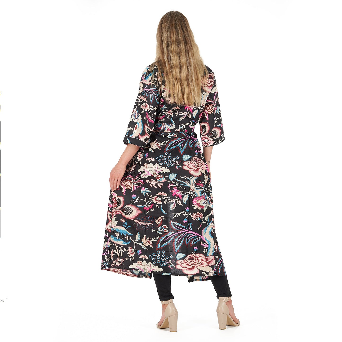 Frida Cotton Kimono Bathrobe - Summer Beach Cardigan