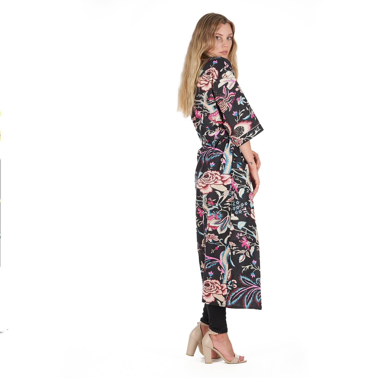 Frida Cotton Kimono Bathrobe - Summer Beach Cardigan