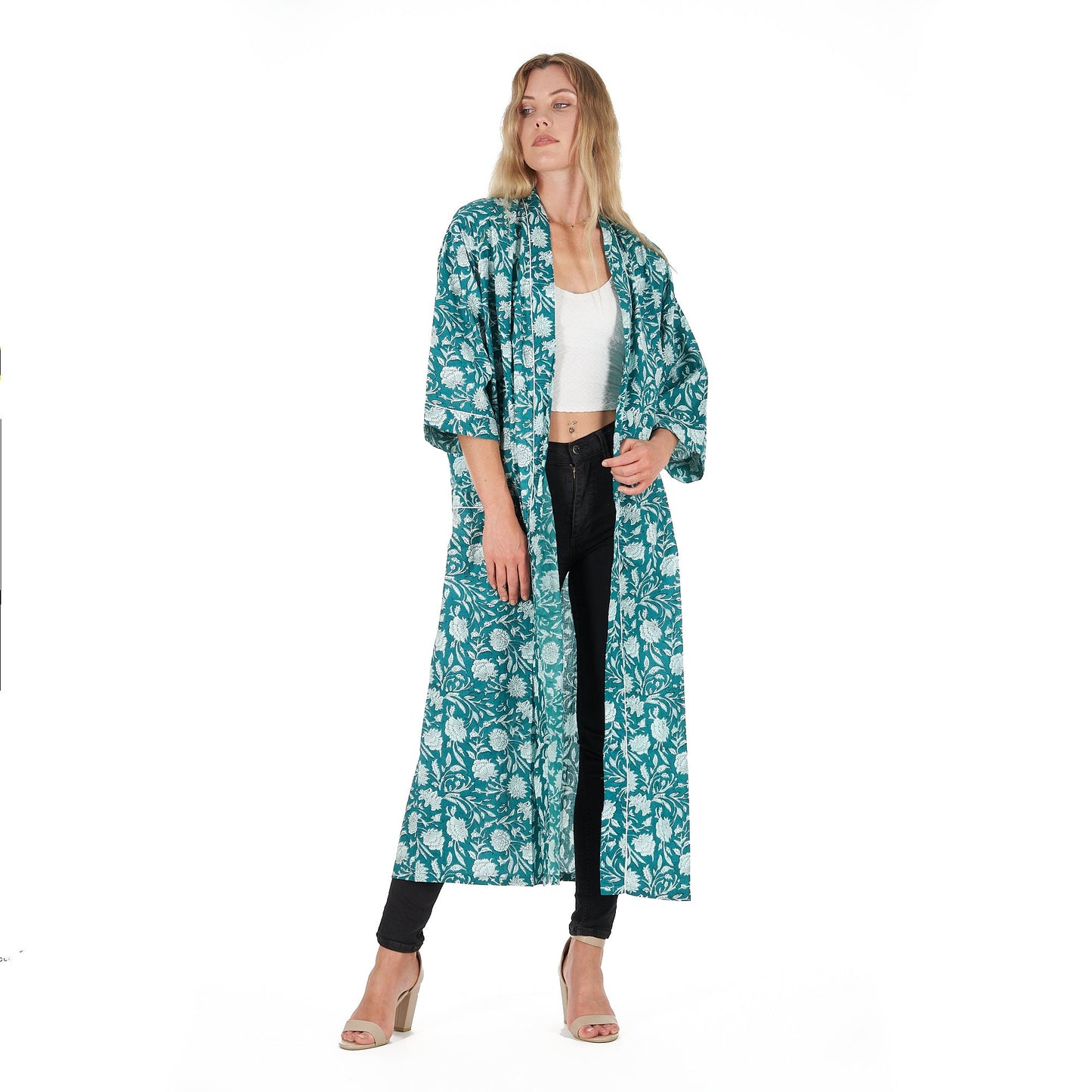 Mellow Moments Cotton Kimono – Frida Kahlo-Inspired, Bird of Paradise Print, Versatile & Lightweight