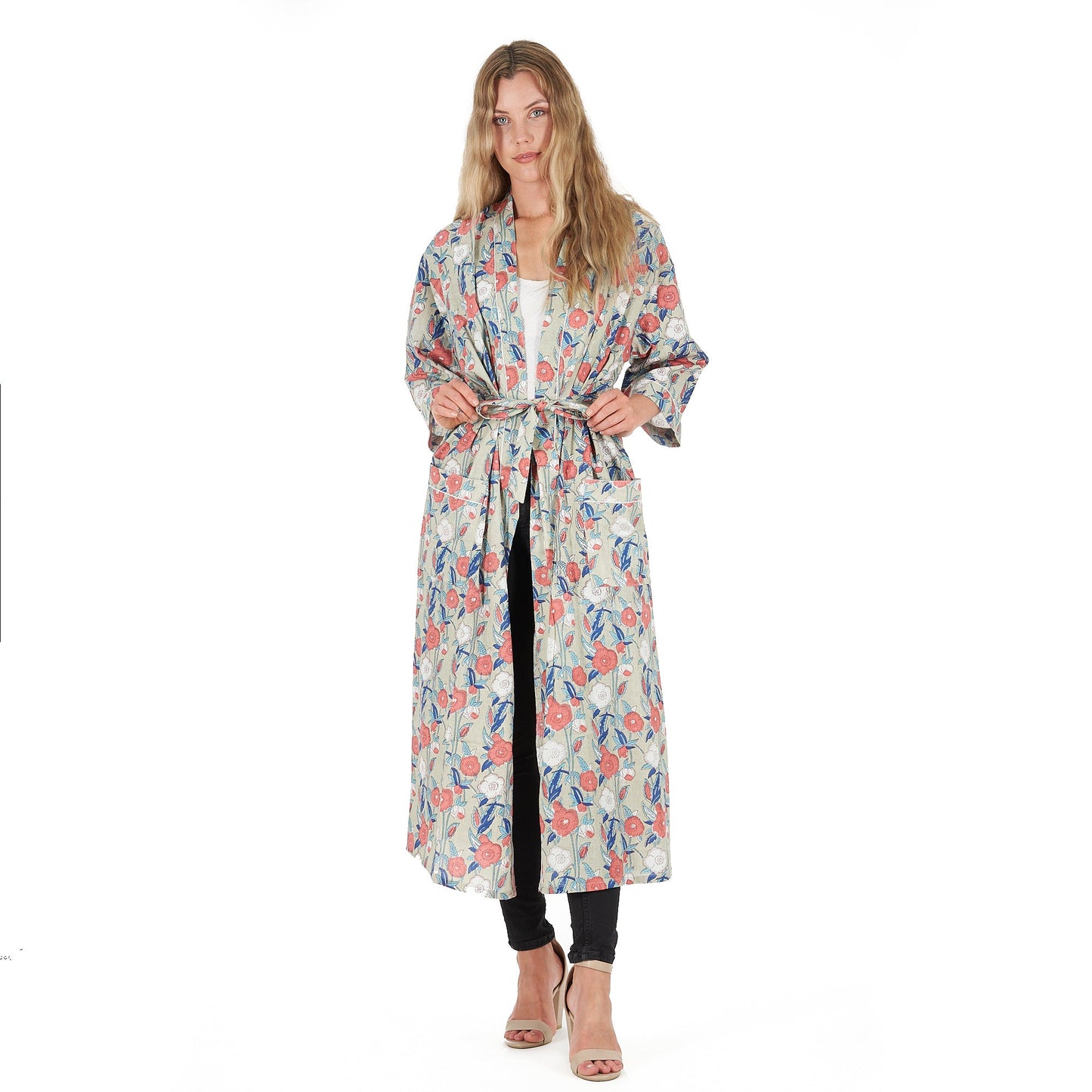 Leisurely Luxe Cotton Kimono – Frida Kahlo-Inspired, Bird of Paradise Print, Versatile & Lightweight