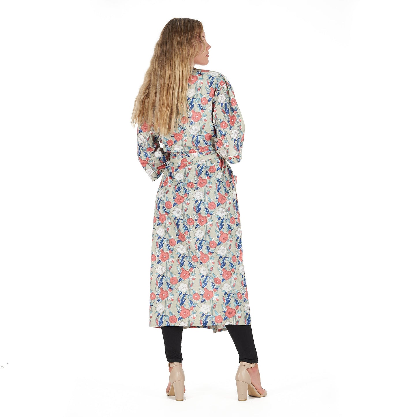 Leisurely Luxe Cotton Kimono – Frida Kahlo-Inspired, Bird of Paradise Print, Versatile & Lightweight