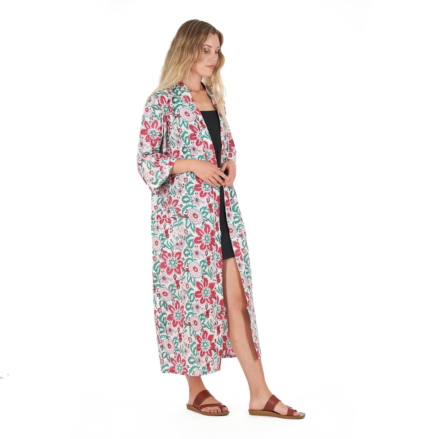 Cozy Couture Cotton Kimono – Frida Kahlo-Inspired, Bird of Paradise Print, Versatile & Lightweight