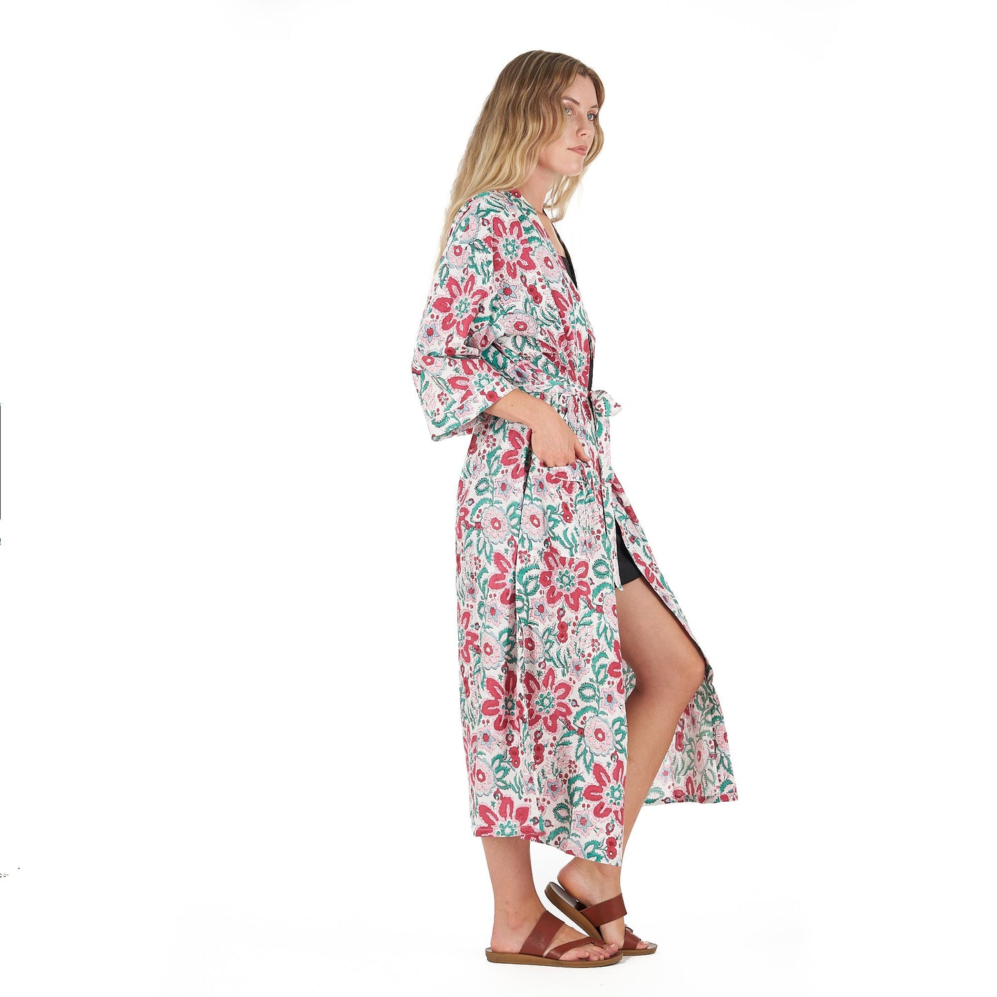 Cozy Couture Cotton Kimono – Frida Kahlo-Inspired, Bird of Paradise Print, Versatile & Lightweight