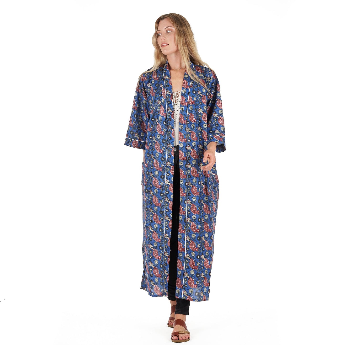 Serene Style Kimono – Frida Kahlo-Inspired, Bird of Paradise Print, Versatile & Lightweight