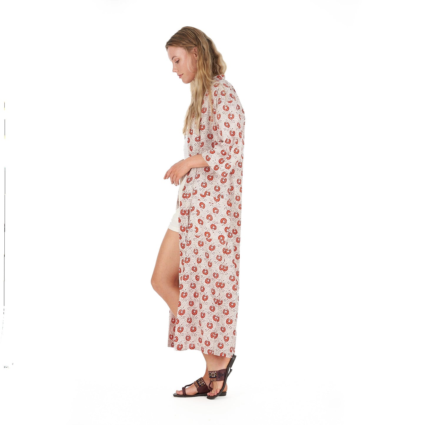 Summer Florals Kimono Robe – Frida Kahlo Inspired, Cotton, Versatile & Elegant