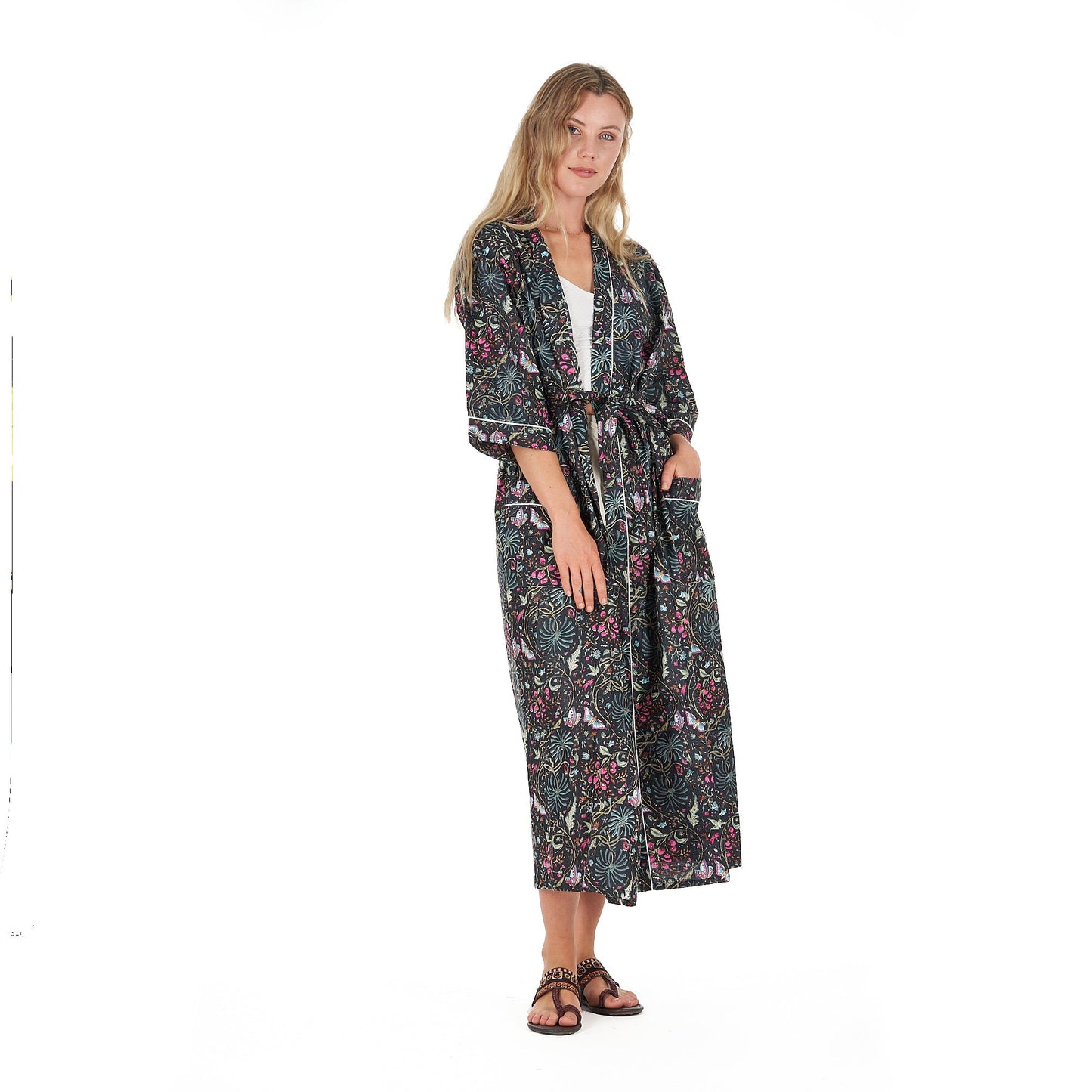 Evening Escape Kimono Robe – Frida Kahlo Inspired, Cotton, Handcrafted & Versatile
