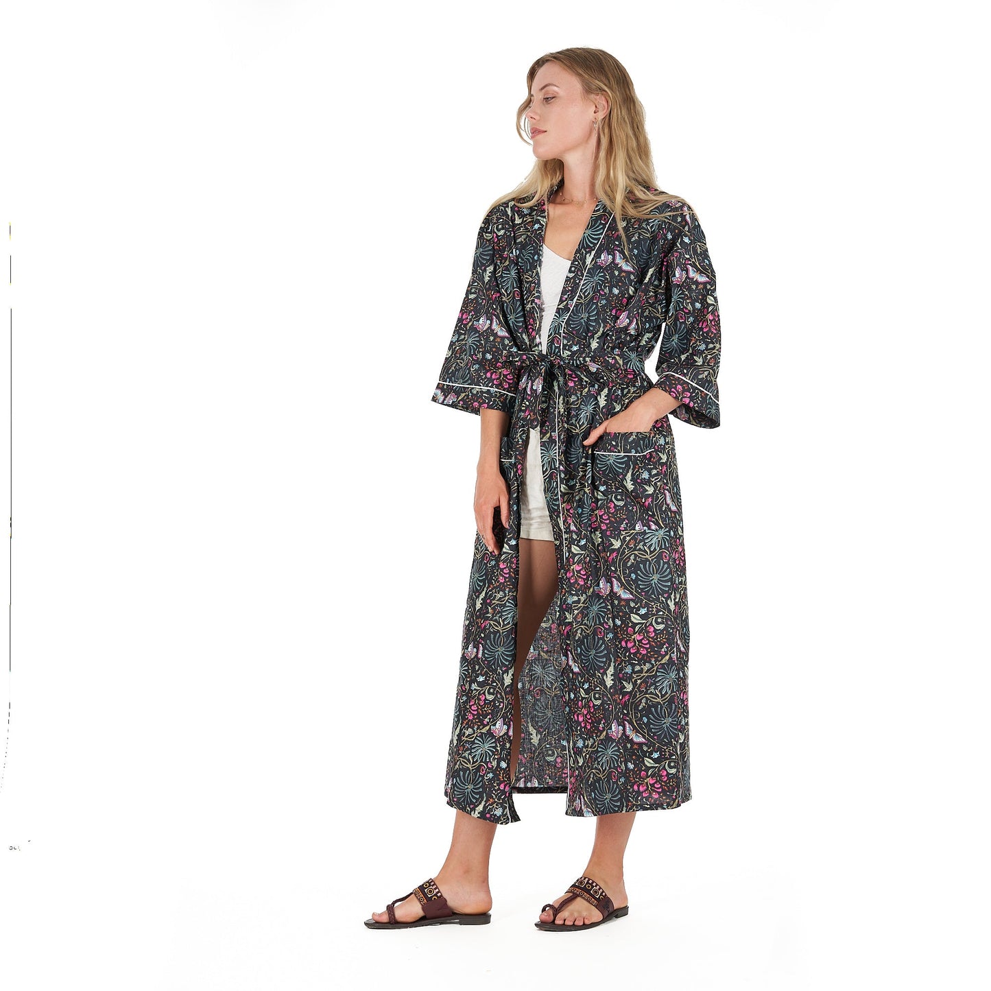 Evening Escape Kimono Robe – Frida Kahlo Inspired, Cotton, Handcrafted & Versatile