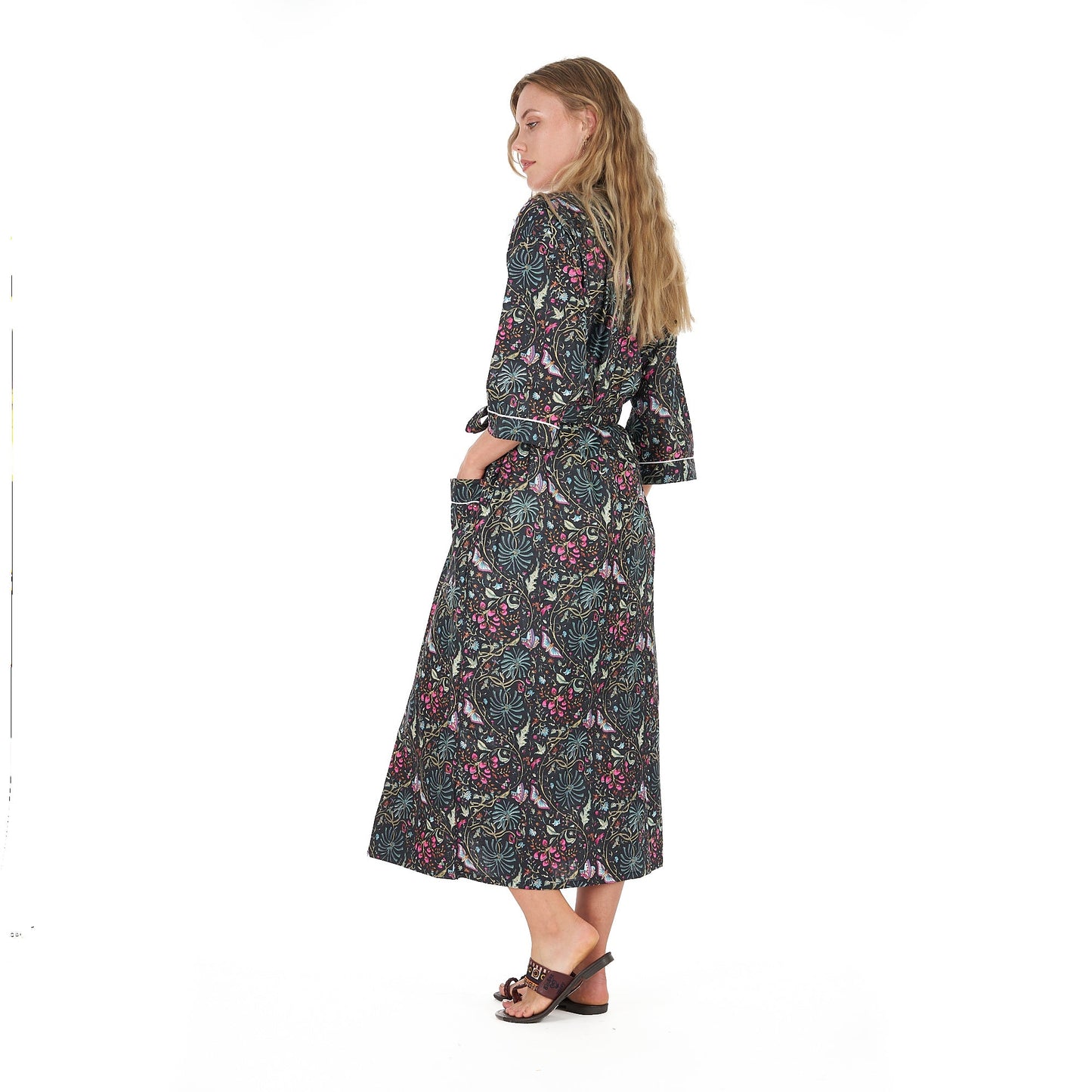 Evening Escape Kimono Robe – Frida Kahlo Inspired, Cotton, Handcrafted & Versatile