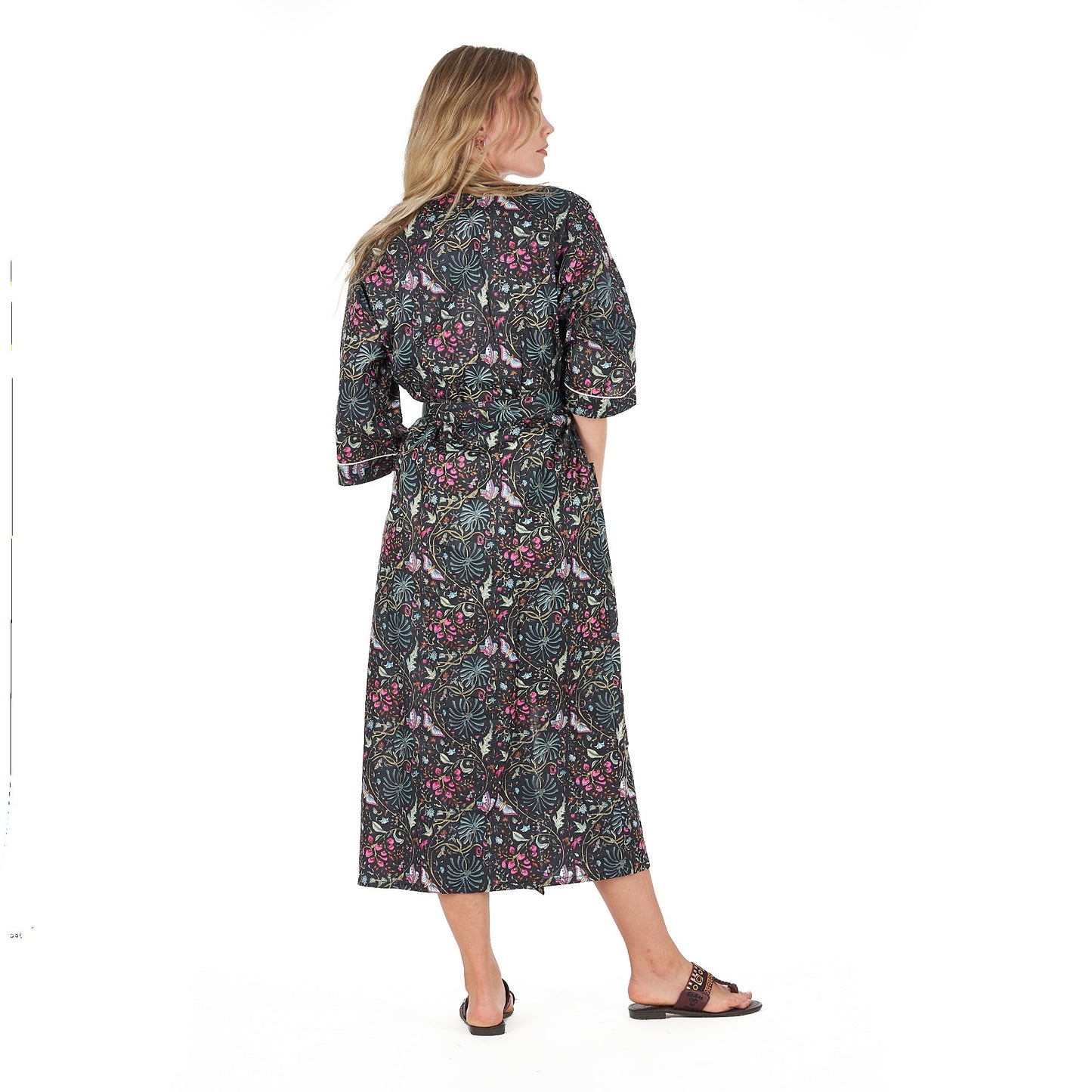 Evening Escape Kimono Robe – Frida Kahlo Inspired, Cotton, Handcrafted & Versatile