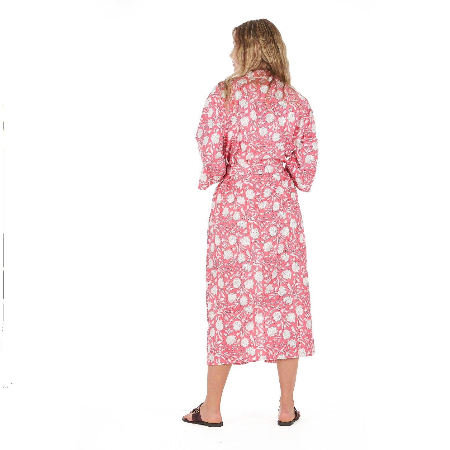 White Blossom Bliss Kimono Robe – Frida Kahlo Inspired, Cotton, Handcrafted & Versatile